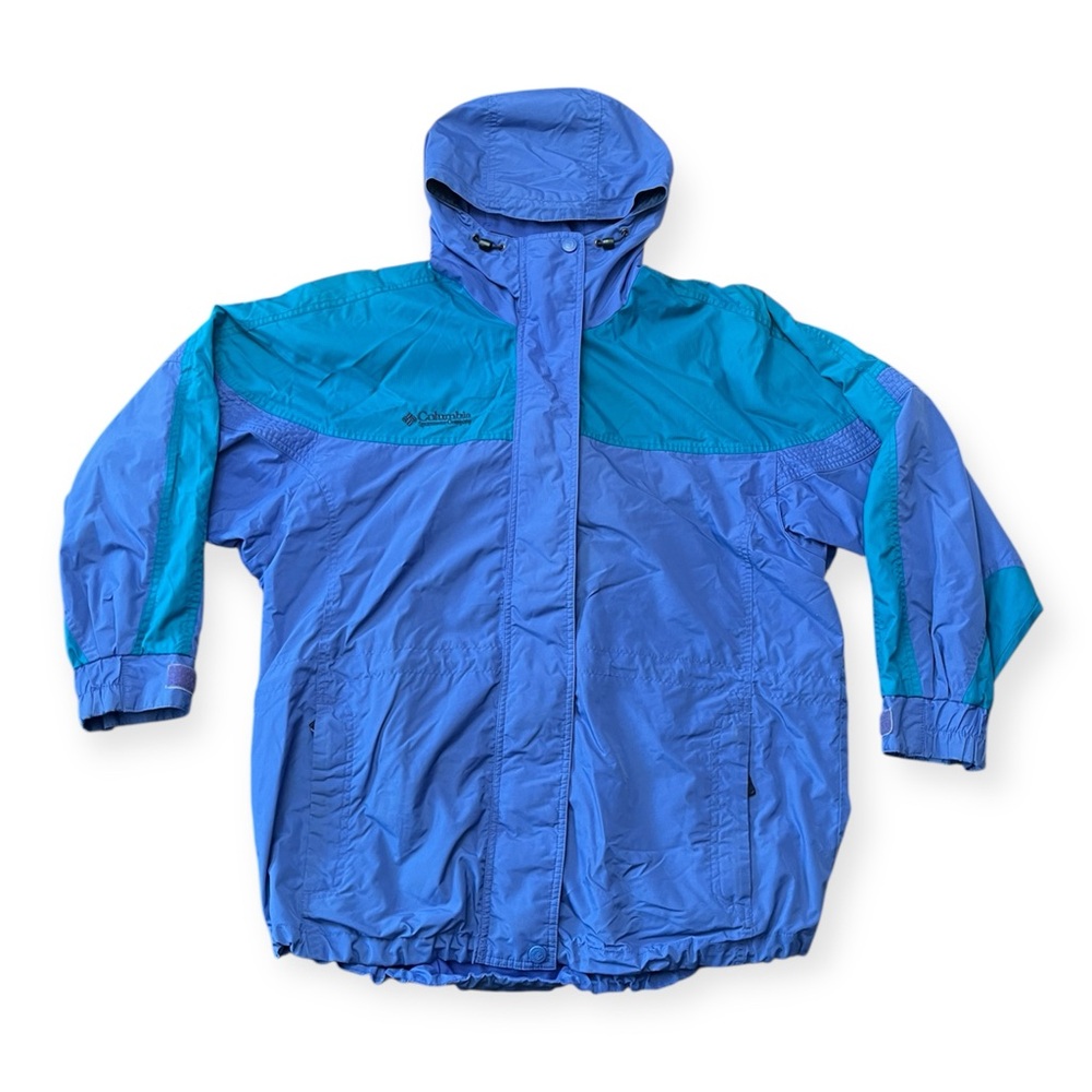 Columbia Teal and Blue Raincoat